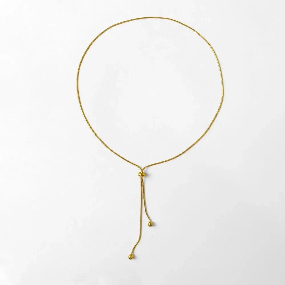 Adjustable Snake Chain Lariat Necklace