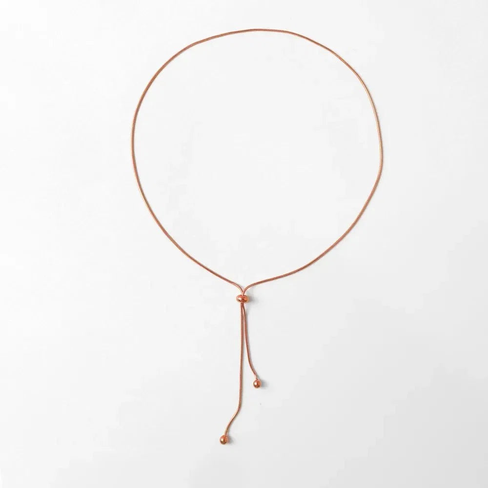 Adjustable Snake Chain Lariat Necklace