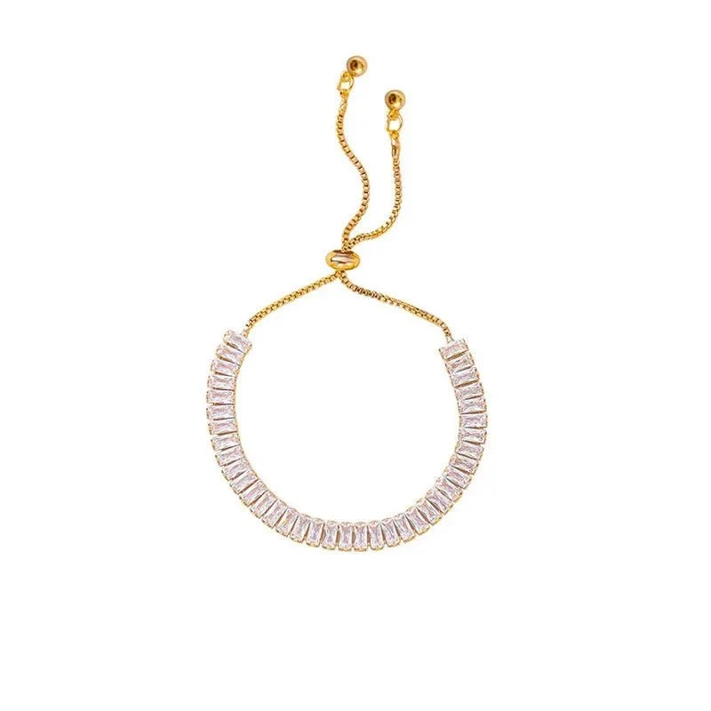 Baguette Crystal Adjustable Tennis Bracelets