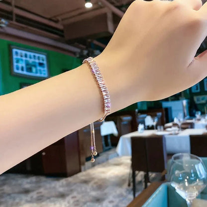 Baguette Crystal Adjustable Tennis Bracelets