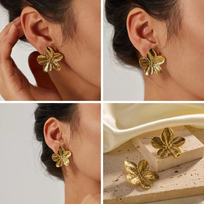Blooming Hibiscus Earrings & Floral Necklace Bundle