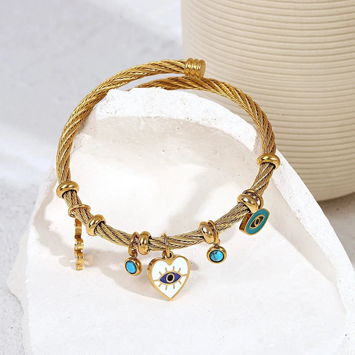 Boho Evil Eye Rope Bangle Bracelet