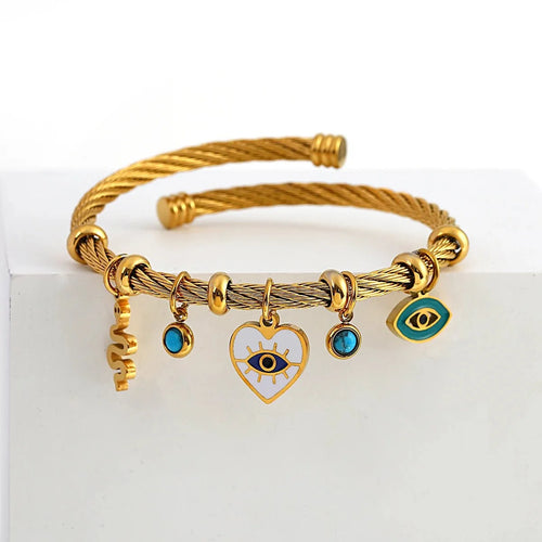 Boho Evil Eye Rope Bangle Bracelet