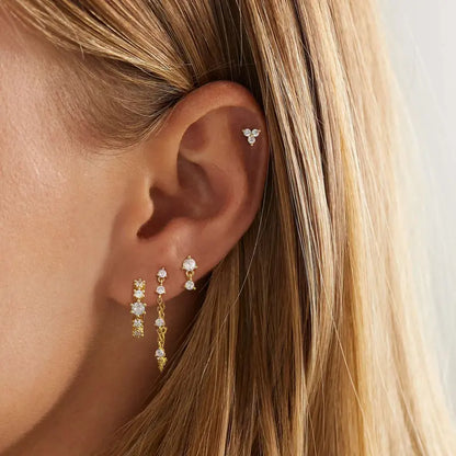4pc Dainty Crystal Curated Ear Stack Set