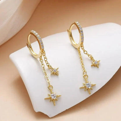 Celestial Diamond Hoop Earrings