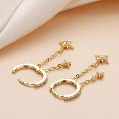 Celestial Diamond Hoop Earrings
