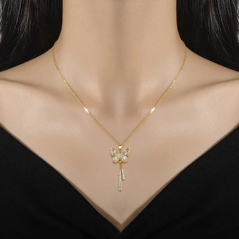 Charming Butterfly Diamond Dazzle Necklace