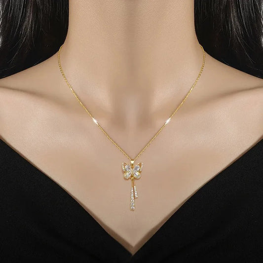 Charming Butterfly Diamond Dazzle Necklace