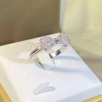 Charming Diamond Bow Ring