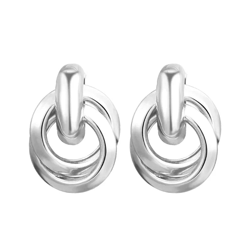 Circular Geometric Interwoven Earrings