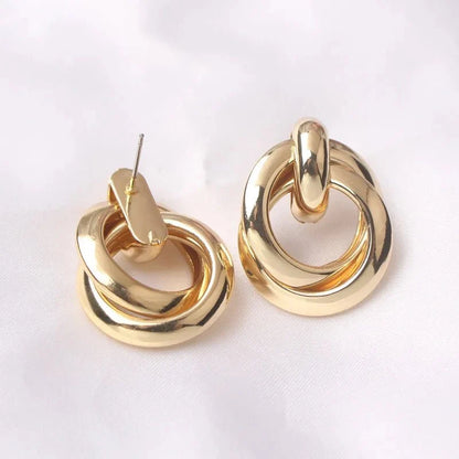 Circular Geometric Interwoven Earrings