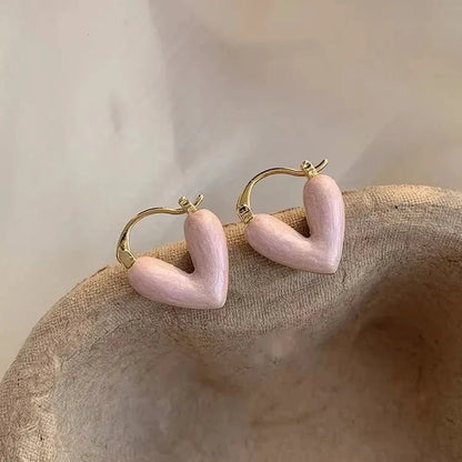 Classy Enamel Heart Earrings