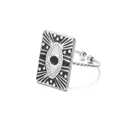 Classy Evil Eye Heart & Rectangle Rings