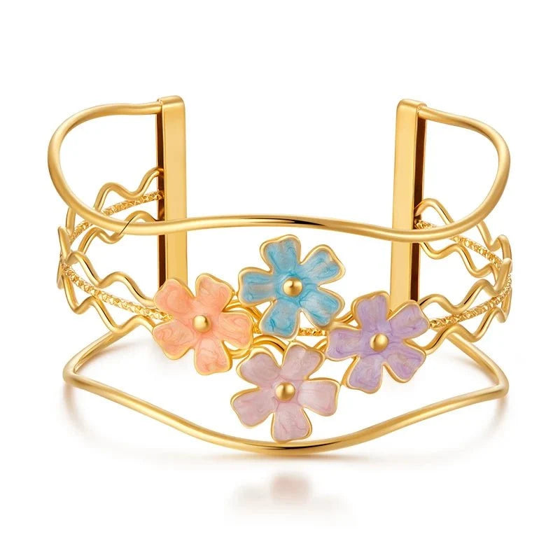 Classy Floral Bangle Bracelets