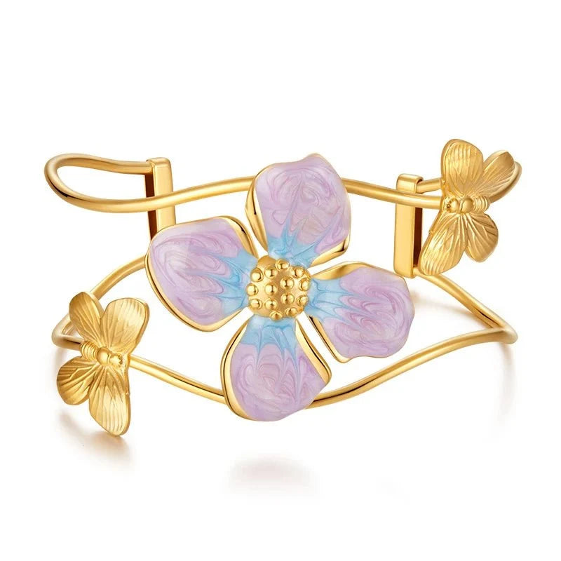 Classy Floral Bangle Bracelets