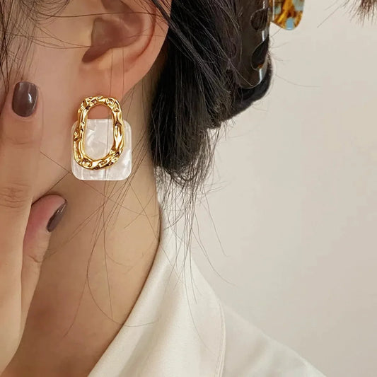 Classy Geometric Square Earrings
