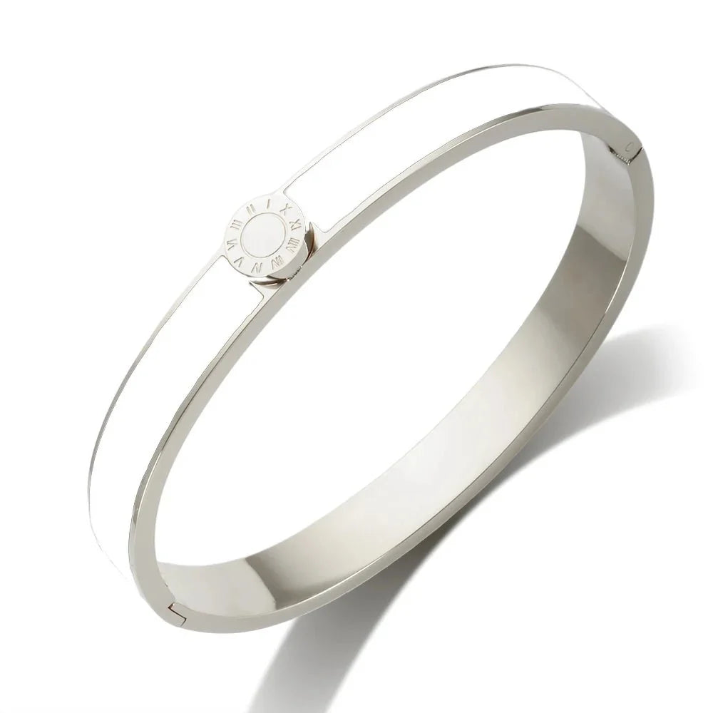 Classy Roman Numeral Bangle Bracelet and Rings
