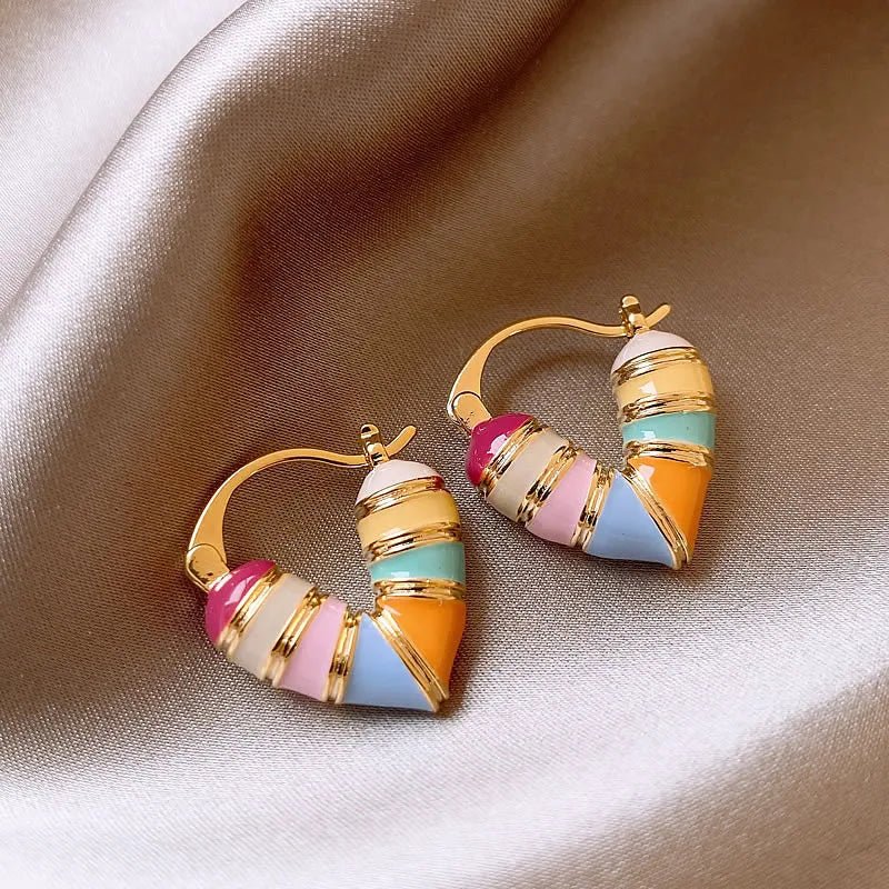 Colorful Pastel Heart Earrings
