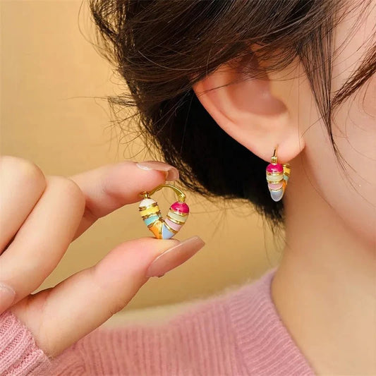 Colorful Pastel Heart Earrings