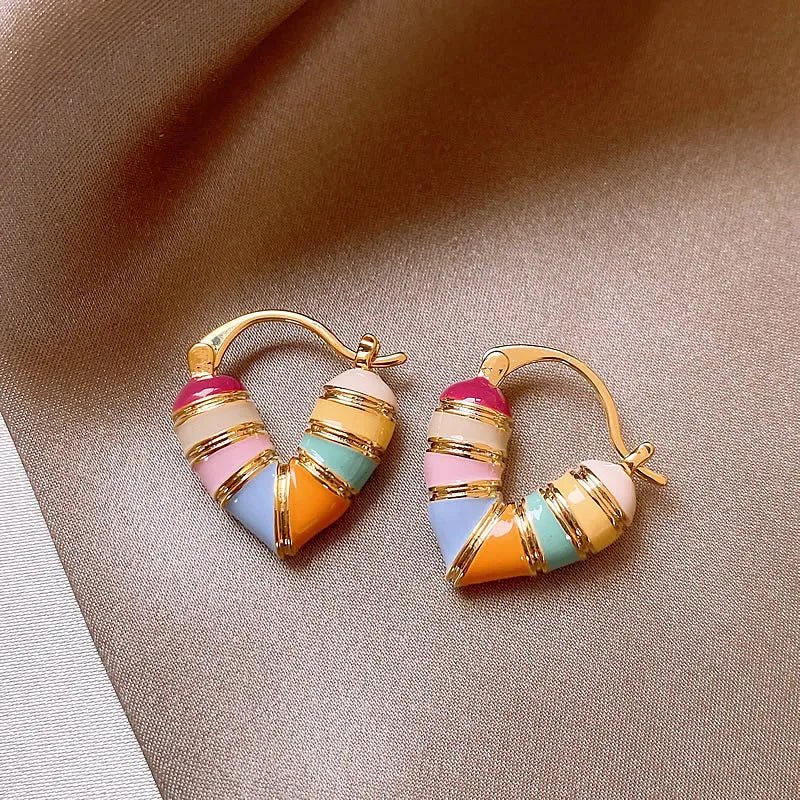 Colorful Pastel Heart Earrings