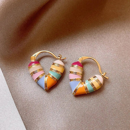 Colorful Pastel Heart Earrings