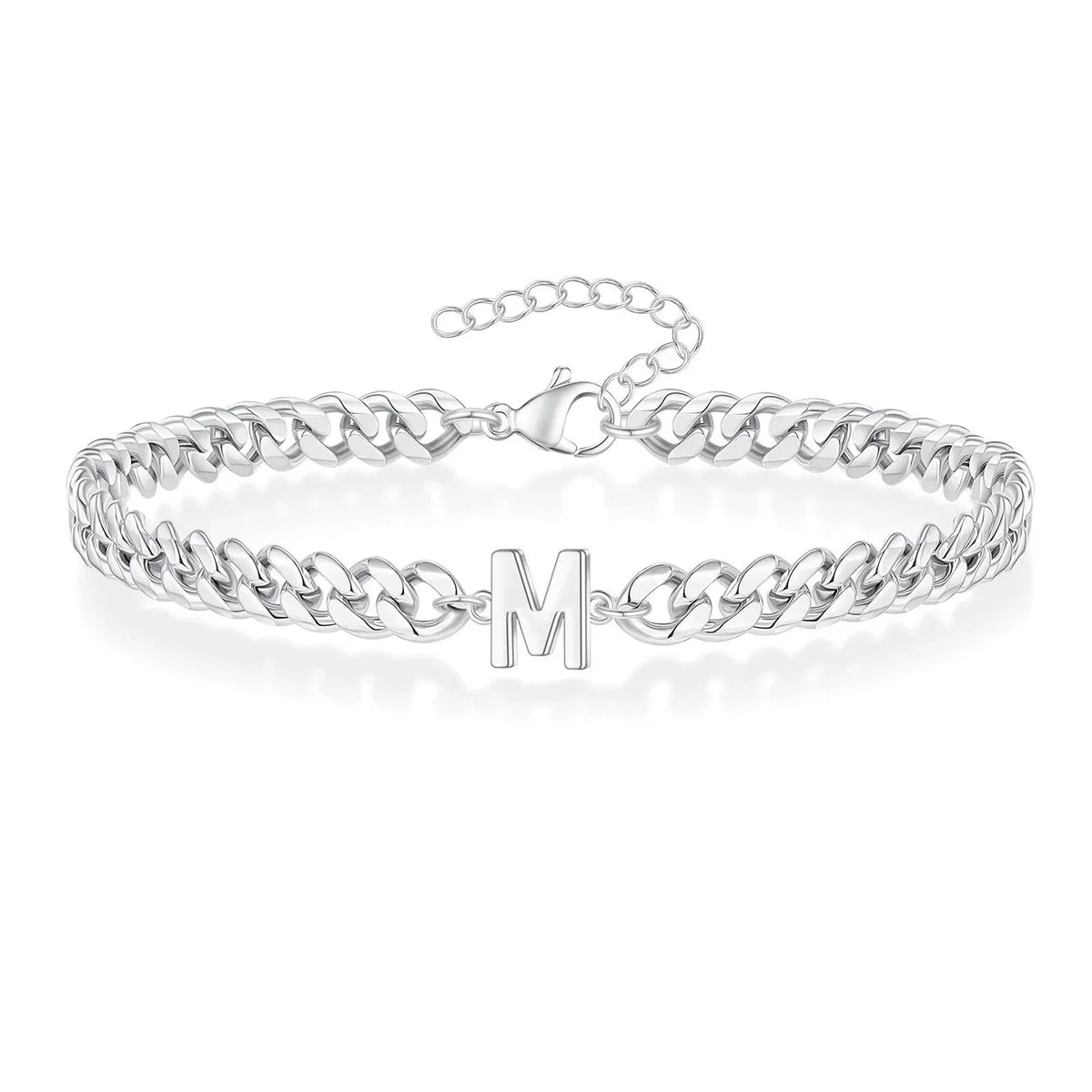 Couples Letter Initial Cuban Bracelet