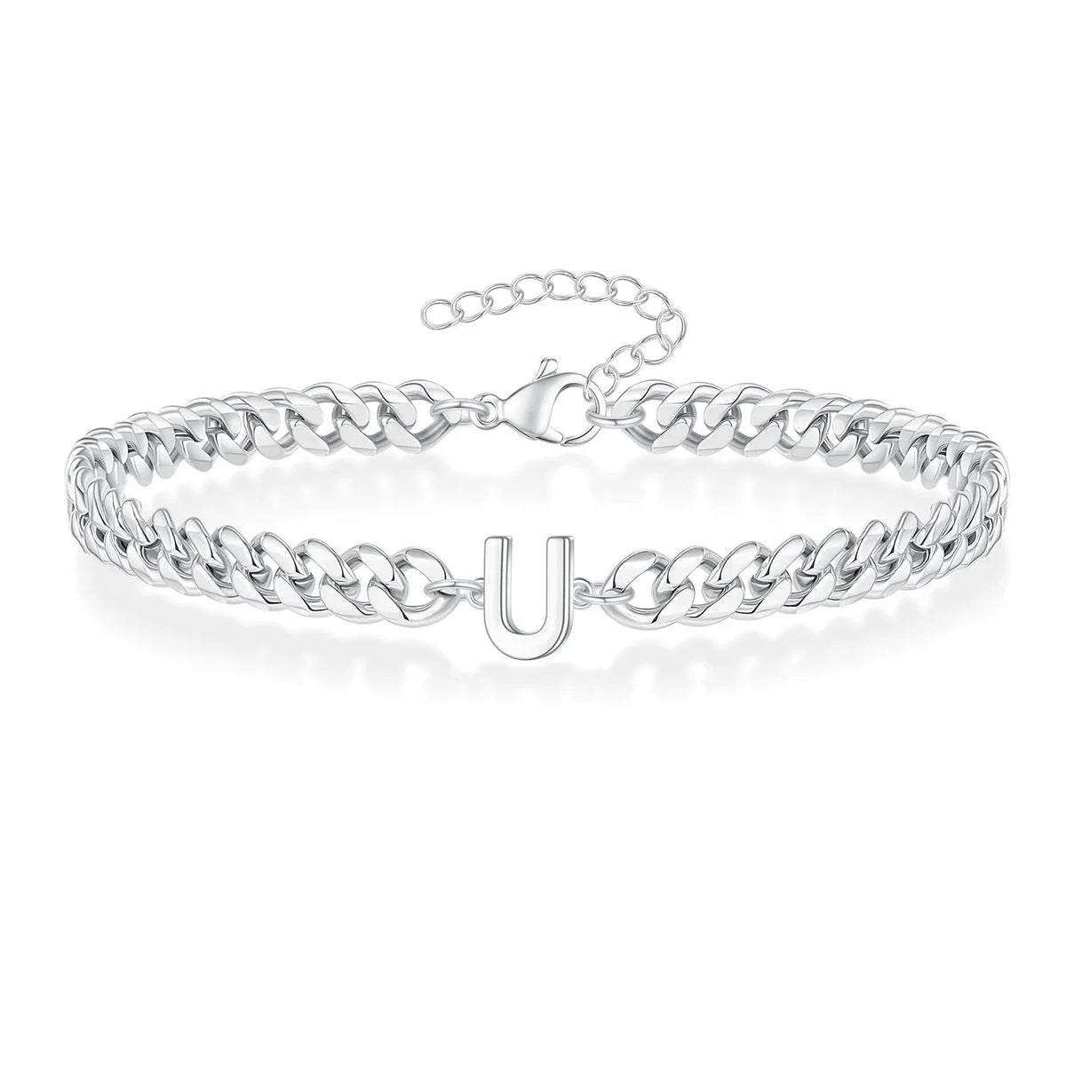 Couples Letter Initial Cuban Bracelet