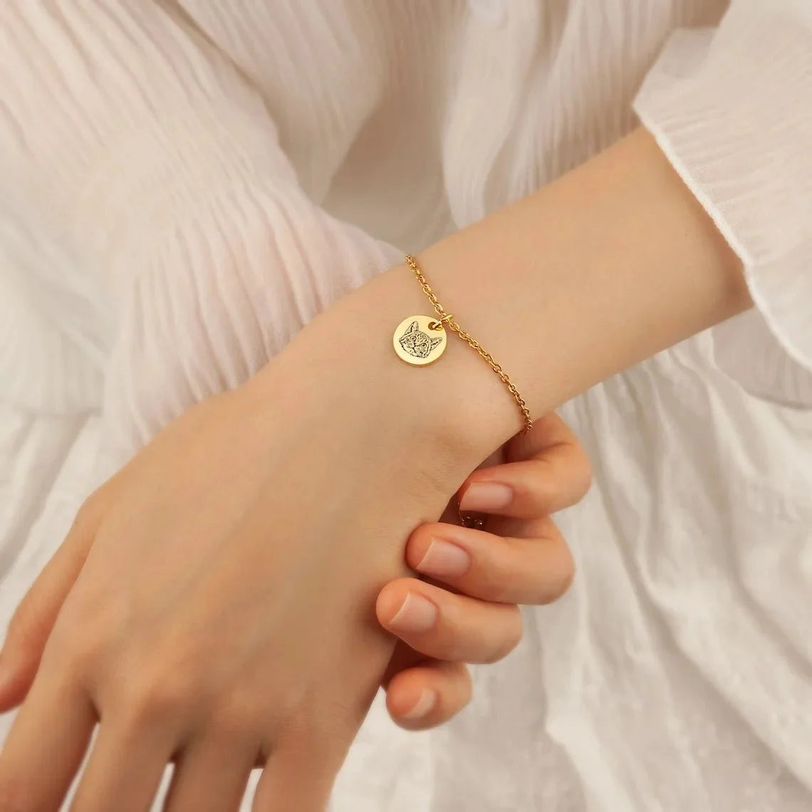 Custom Pet Face Pendant Bracelet