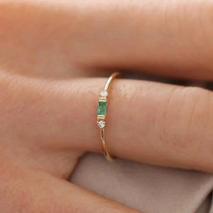 Dainty & Baguette Diamond Ring