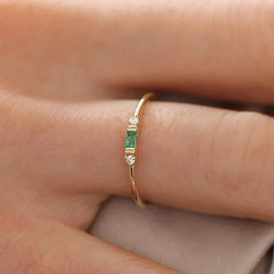 Dainty & Baguette Diamond Ring