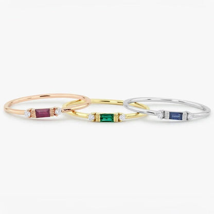 Dainty & Baguette Diamond Ring