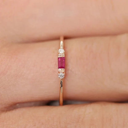 Dainty & Baguette Diamond Ring