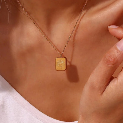 Dainty Birth Month Flower Necklace