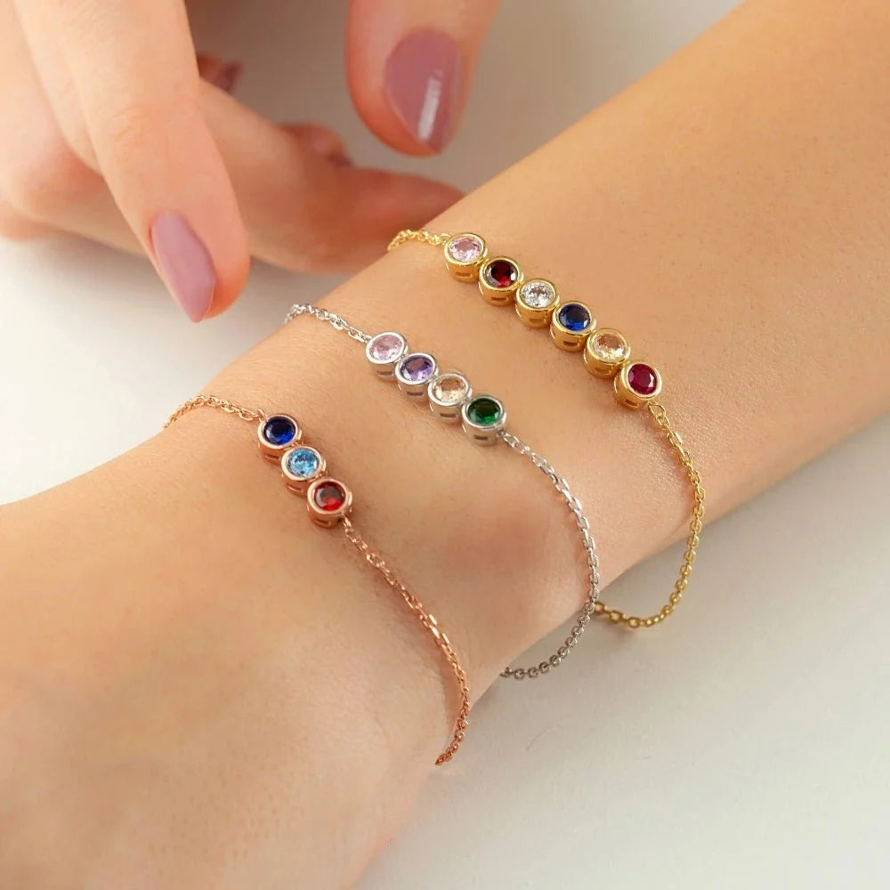 Dainty Birthstone Chain Bracelet