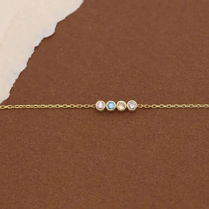 Dainty Birthstone Chain Bracelet