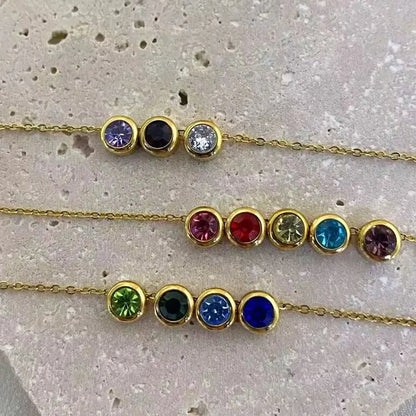 Dainty Birthstone Chain Bracelet