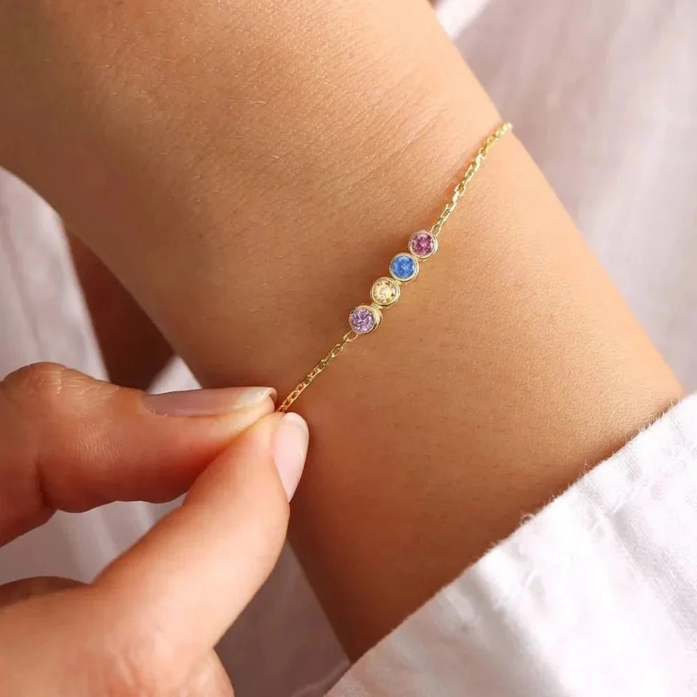 Dainty Birthstone Chain Bracelet
