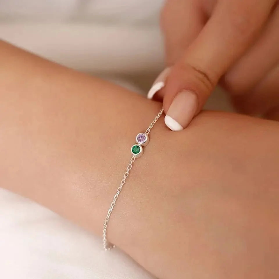 Dainty Birthstone Chain Bracelet
