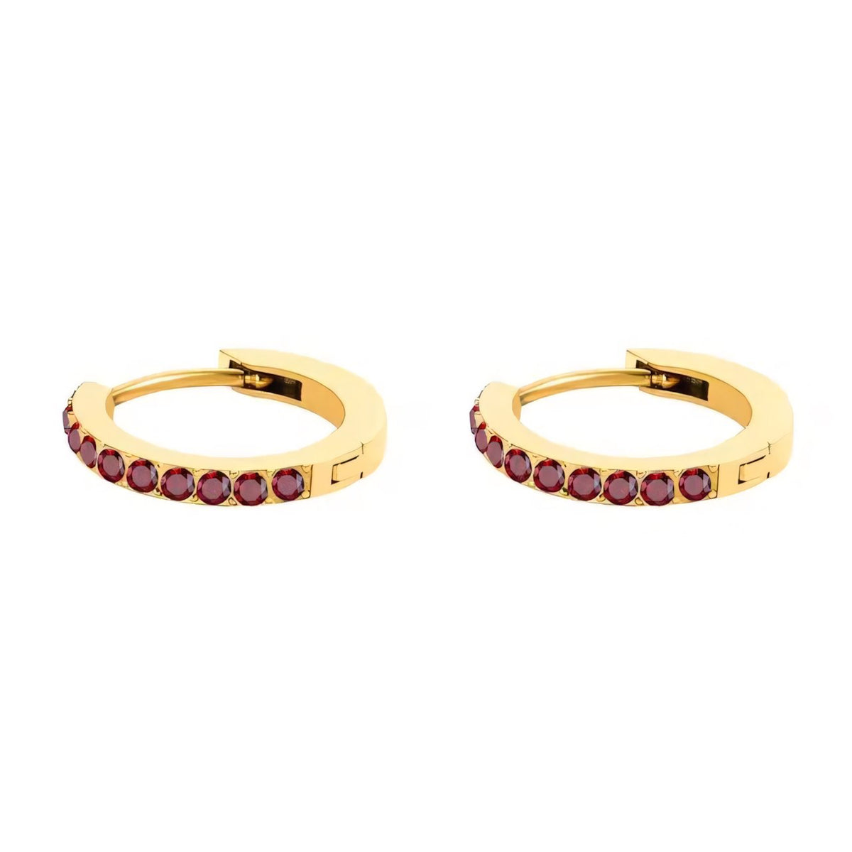 Dainty Birthstone Hoop Huggie Earrings