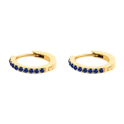 Dainty Birthstone Hoop Huggie Earrings