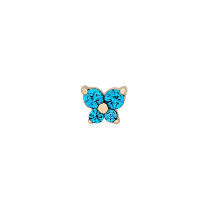 Dainty Butterfly Birthstone Stud Earring