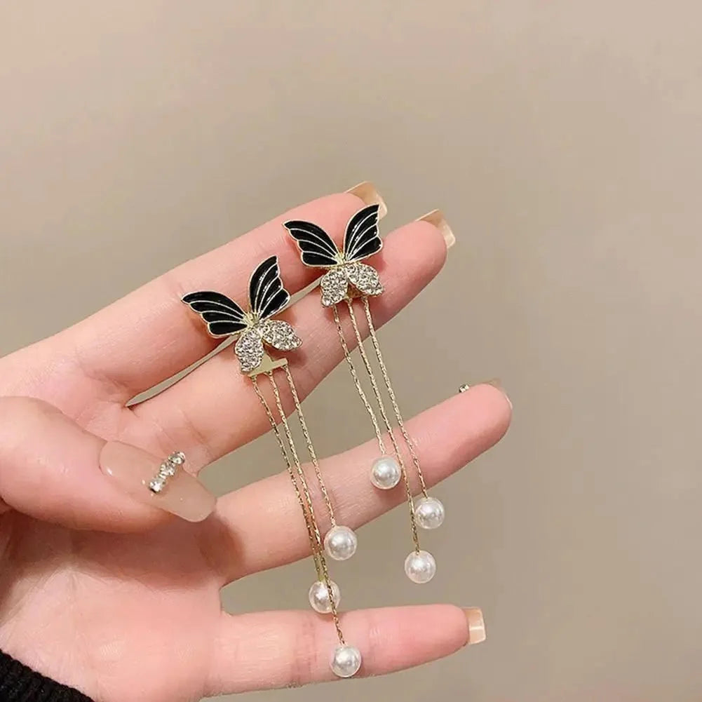 Dainty Butterfly Dangle Earrings
