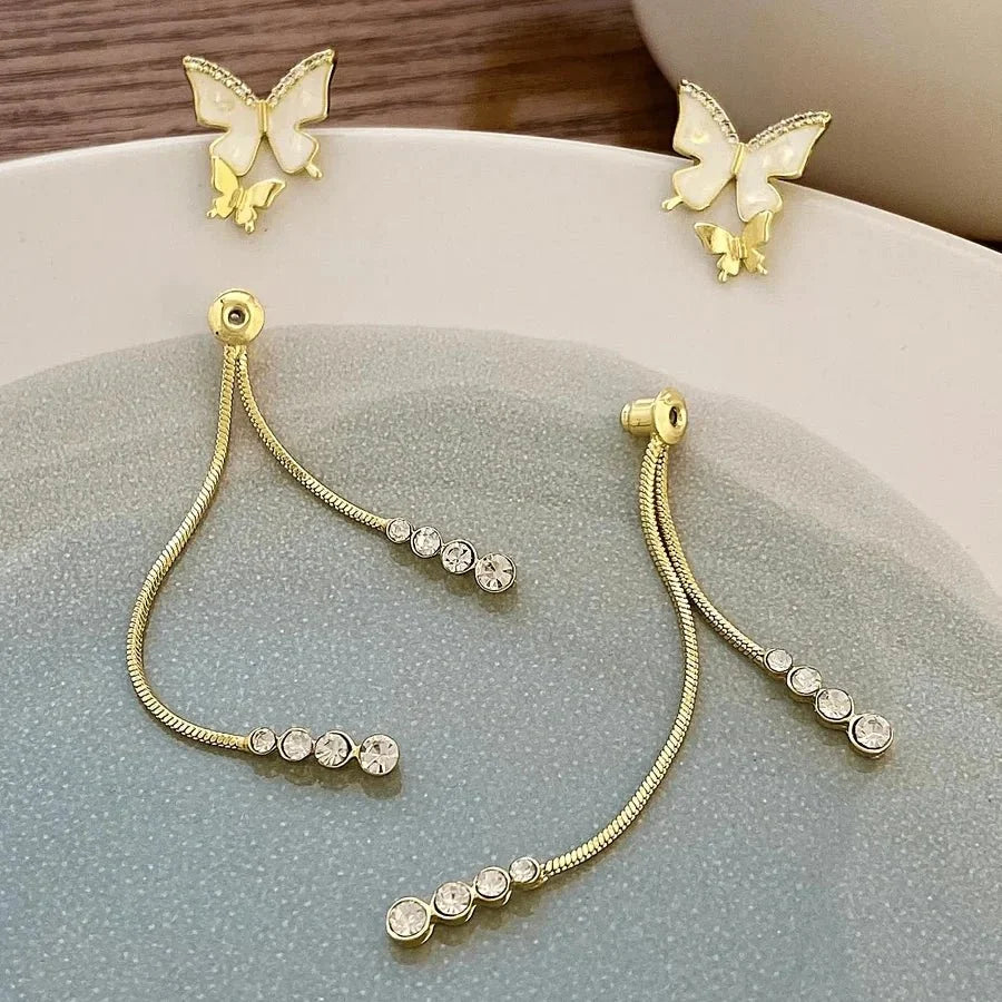 Dainty Butterfly Dangle Earrings