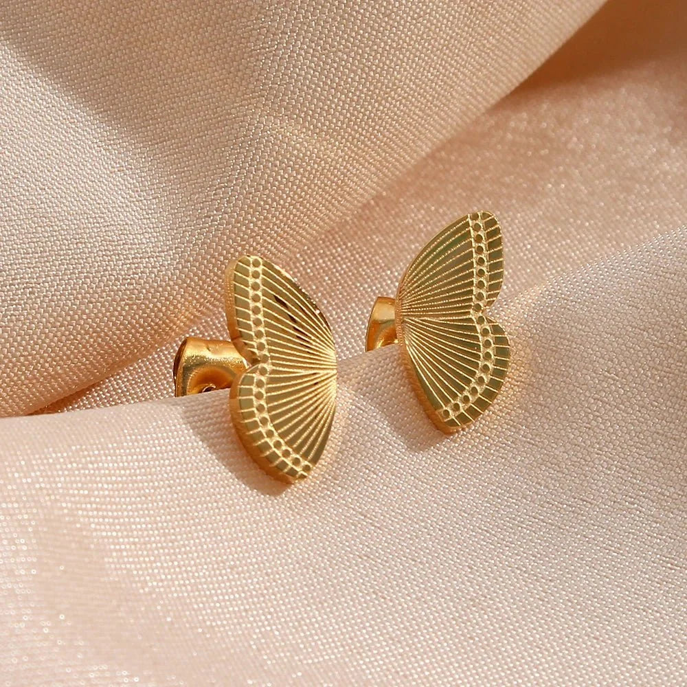 Dainty Butterfly Wings Stud Earrings
