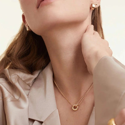 Dainty Circular Layered Love Necklace
