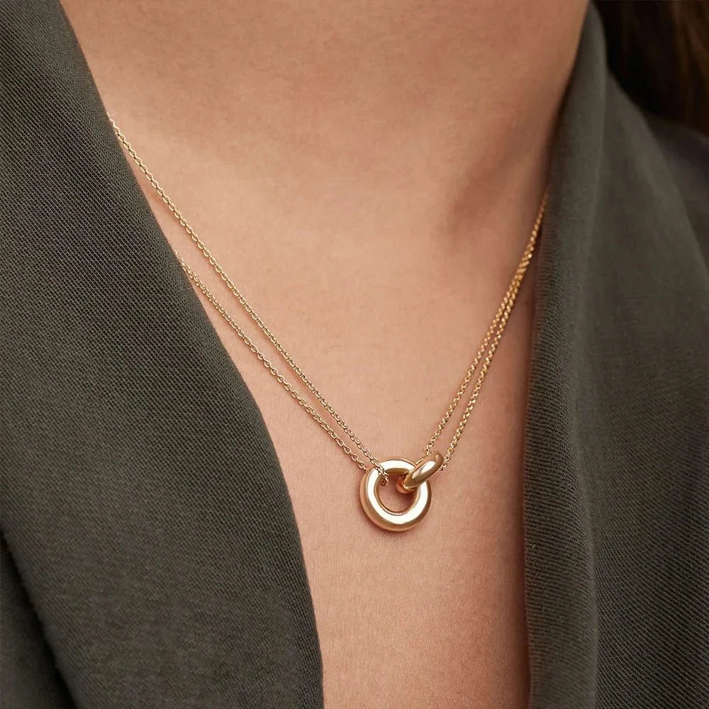 Dainty Circular Layered Love Necklace