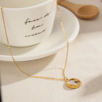 Dainty Crescent Moon & Star Pendant Necklace