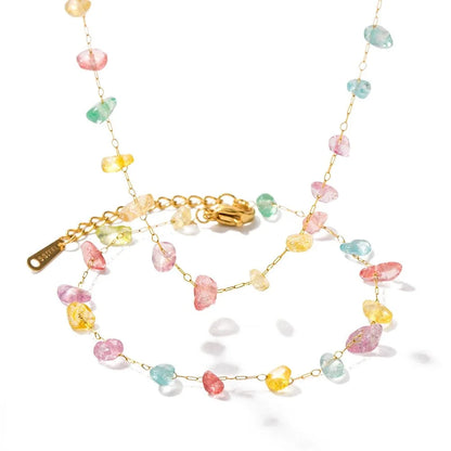 Dainty Crystal Bracelet and Necklace Set