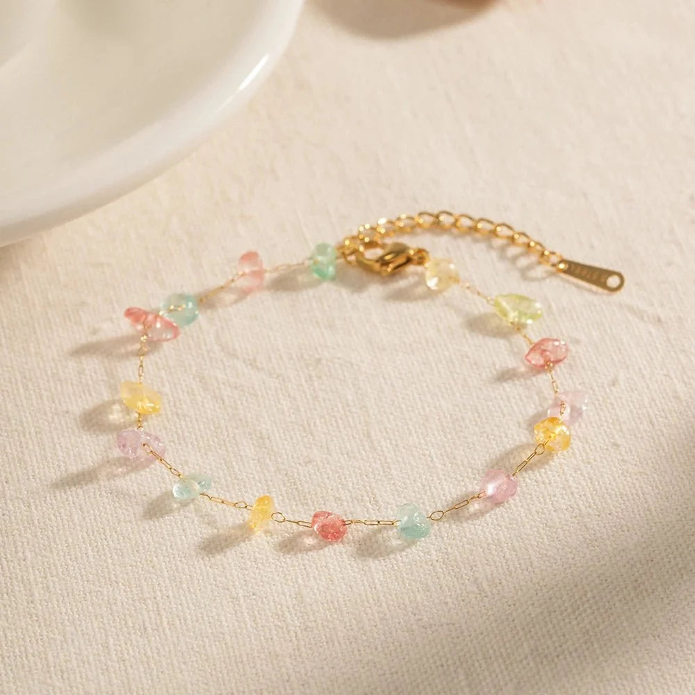 Dainty Crystal Bracelet and Necklace Set
