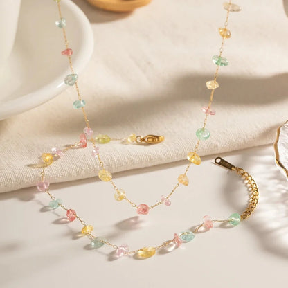 Dainty Crystal Bracelet and Necklace Set